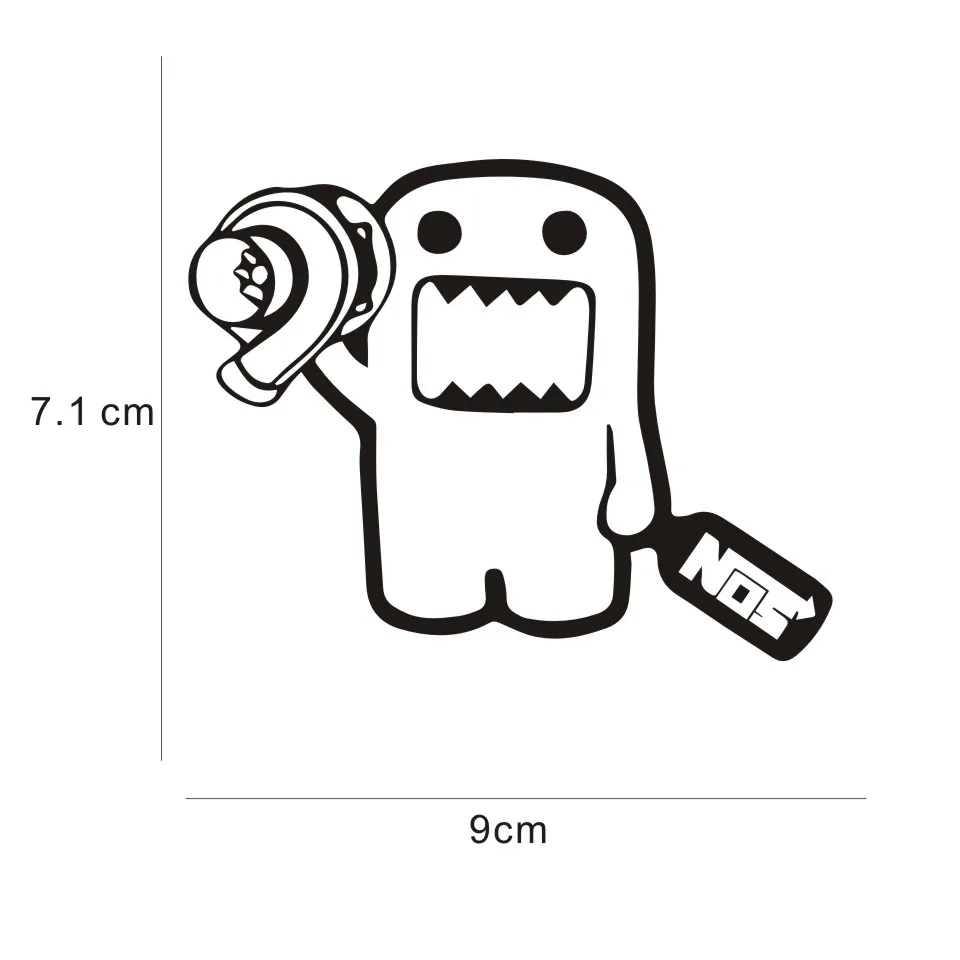2pcs Car Stickers and Decals 3D JDM Domo Kun Auto Vinyl Sticker Reflective Window Decal Decoration Styling Accessories - купить по