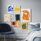 Абстрактная иллюстрация Анри Матисс линия лица коралловый лист холст живопись художественный плакат и печать Настенная картина для декора гостиной