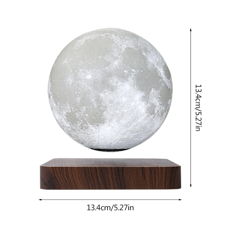 

G5AA Romantic 360 Rotating Magnetic Levitation Moon Lamp Floating Spinning in Air Freely 3D Printing LED Night Light