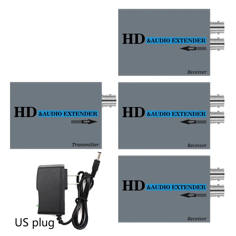 

MXLC 2021 New Extension Kit 500m 1080P HD- Transmission Transmitter Receiver Signals Audio- Coaxial Extender With loop Can