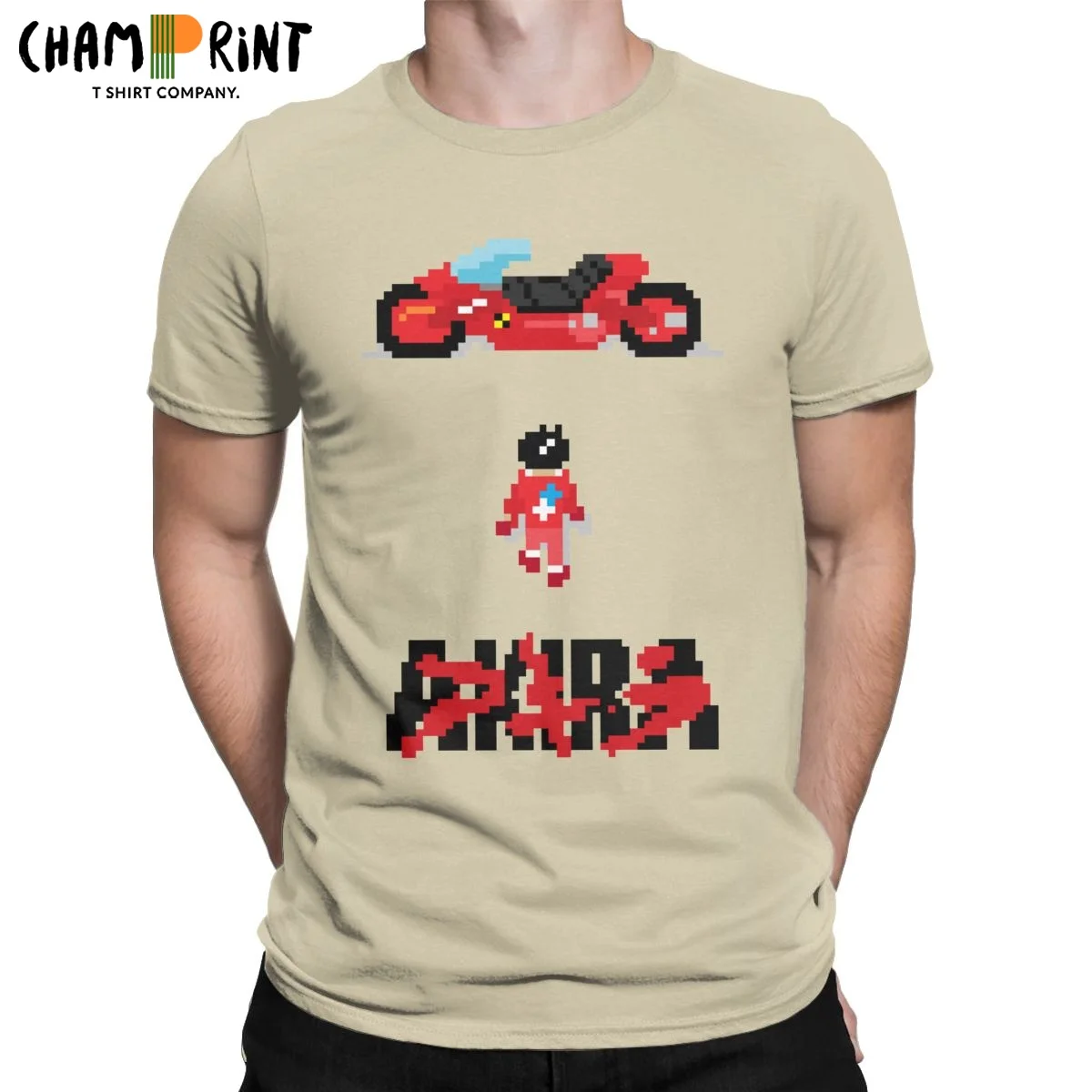 

Funny Pixel Art Neo Tokyo AKIRA T-Shirt Men Round Neck Cotton T Shirts 8 Bit Short Sleeve Tees Big Size Tops