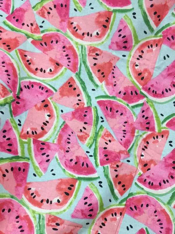 Летняя хлопковая ткань с принтом фруктов арбуза для шитья Лоскутная кукла
