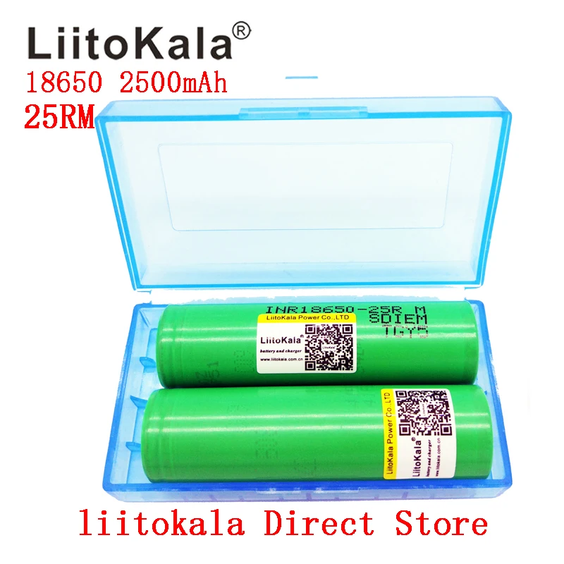 

liitokala lii-25R high capacity 3.6V 18650 2500mAh rechargeable Li-ion battery INR18650-25RM Toys flashlight tools