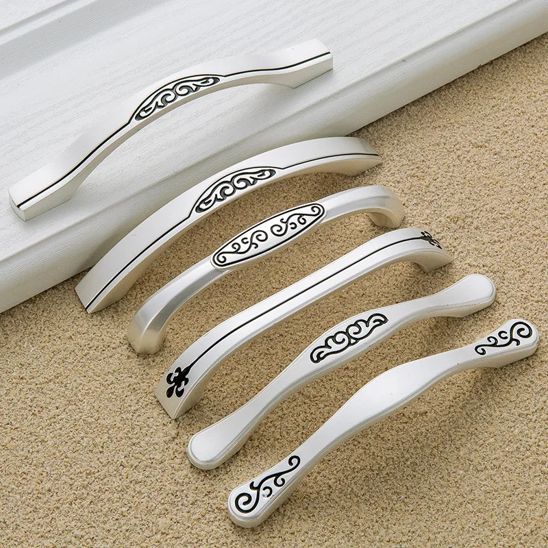 KK &amp FING современные Твердые цинковый сплав серебряные для шкафа ручки ящика