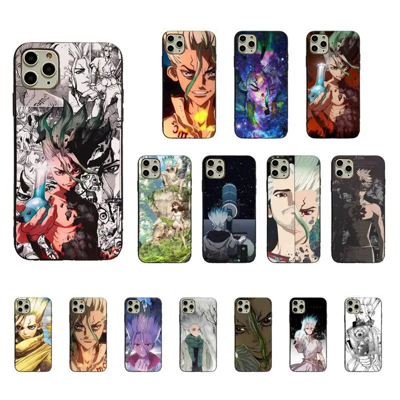 

Cartoon Dr.STONE Soft Phone Case Capa for iphone 13 11pro MAX 8 7 6 6S Plus X XS MAX 5 5S SE XR Fundas Capa
