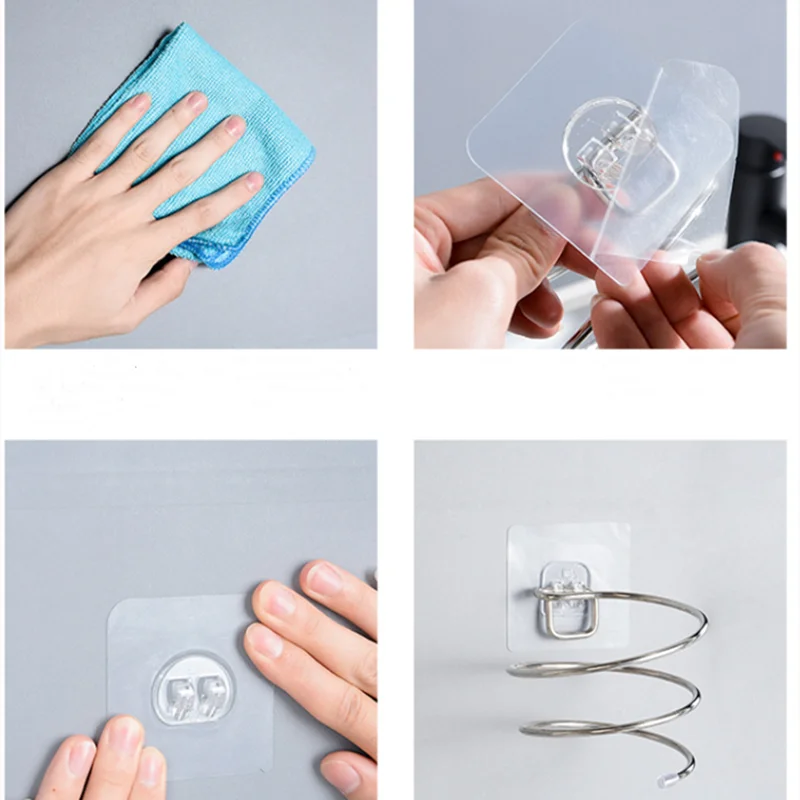 Hair Dryer Holder Spiral Stand Rack Bath Shelf Storage Bracket Blower Organizer Stainless Steel Adhesive Wall Mounted Nail Free | Дом и сад