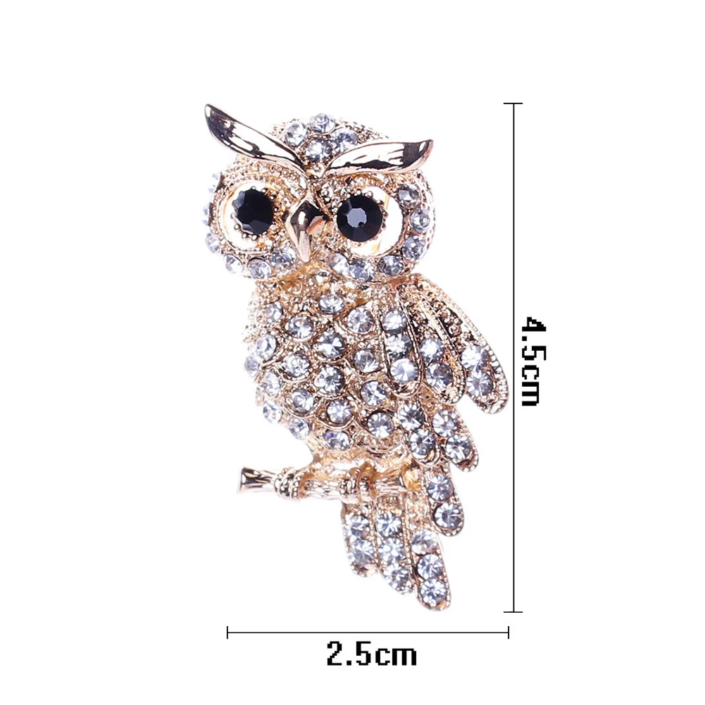 

2021 Multicolor Owl Brooch Pins Quality Rhinestone Ainmal Brooches New Year Designer Jewelry Gift Fashion Women Suit Lapel Pin