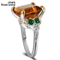 dreamcarnival new fall winter solitaire wedding rings for women big dazzling brown zircon dating jewelry christmas gift wa11739