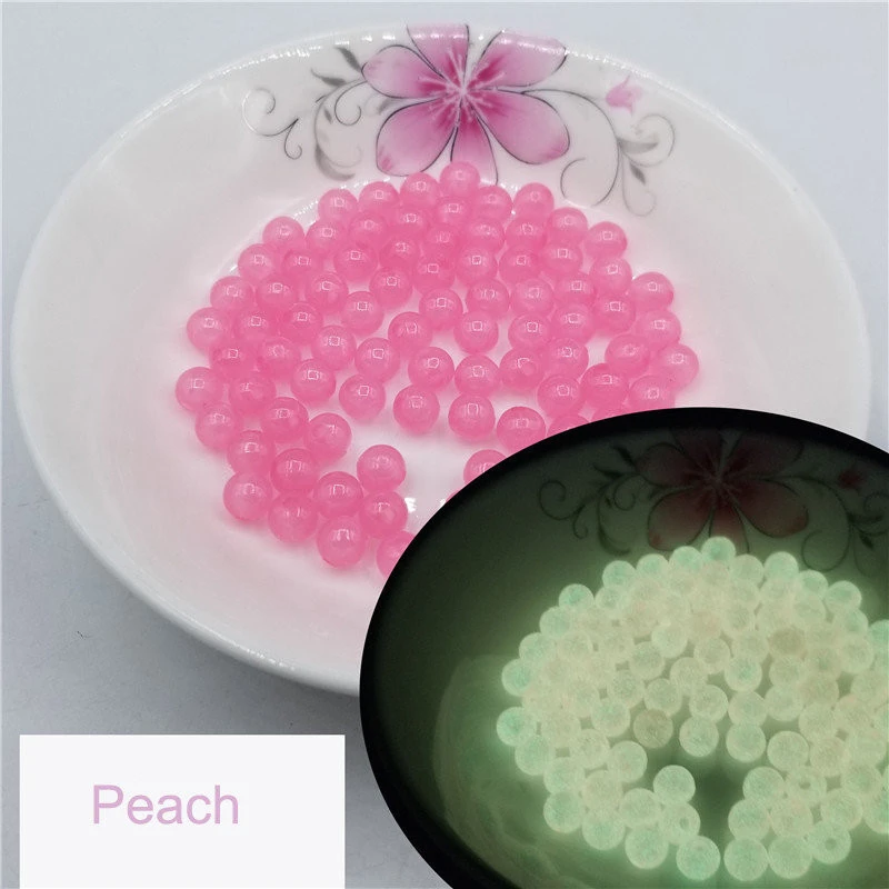 Peach 200 шт 6-12 мм светящийся акриловый бисер светится в темноте разделительные бусины для маркировки ювелирных изделий DIY ожерелье браслет аксессуары - Цвет: Peach