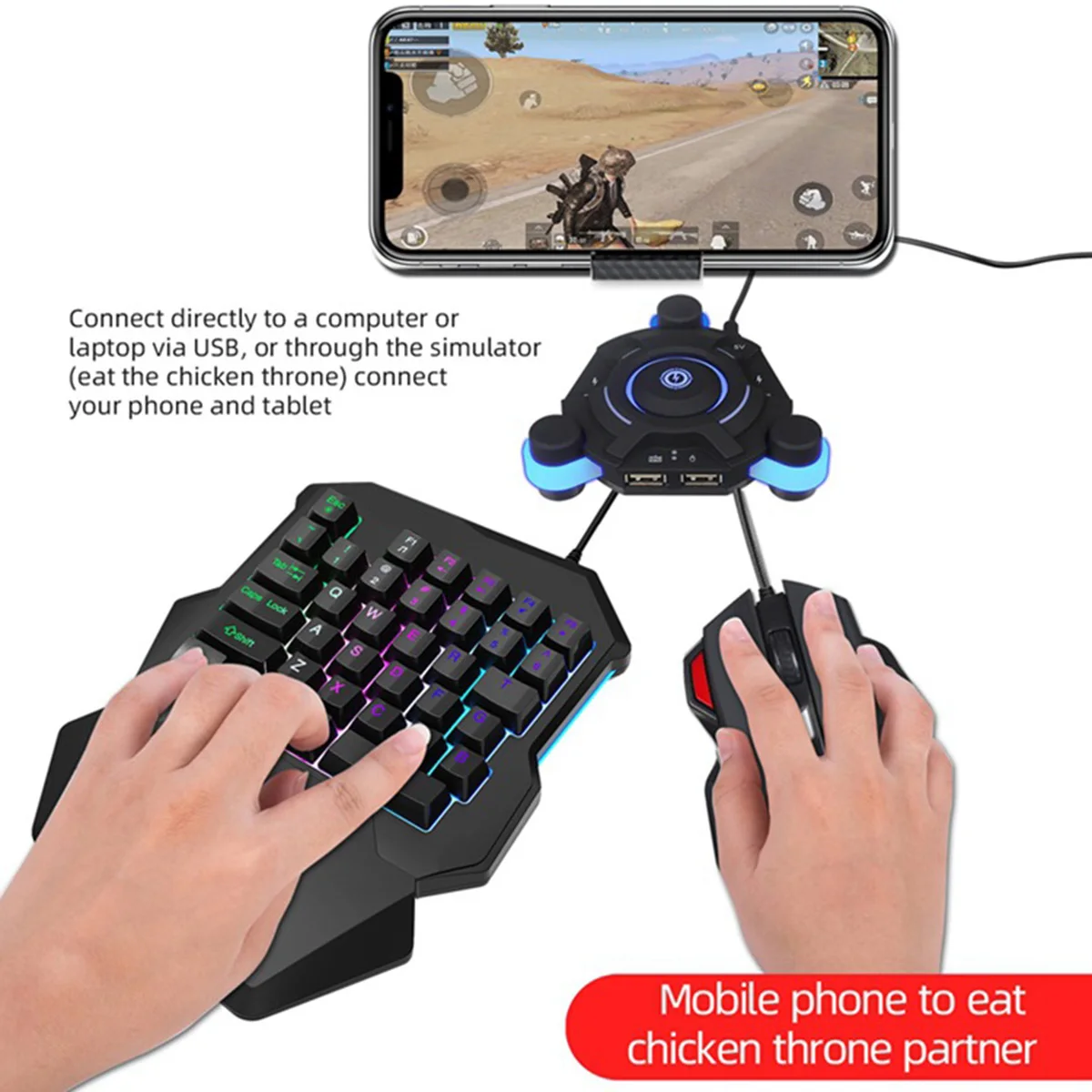 Черная Проводная игровая мини клавиатура USB 2 0 с 35 клавишами и подсветкой RGB