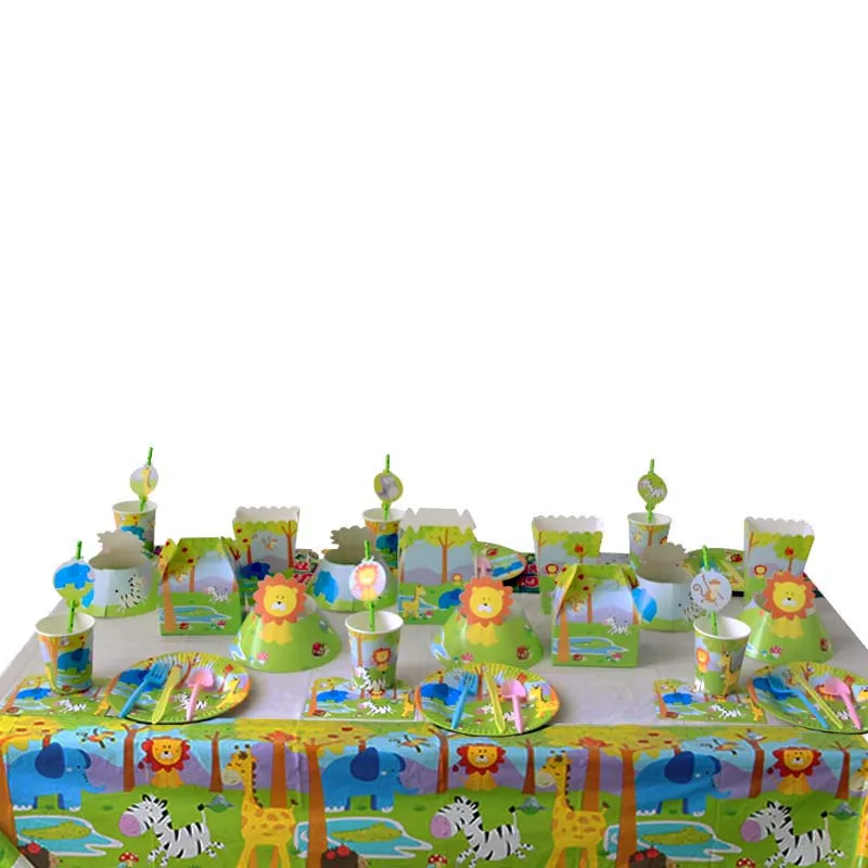 Праздвечерние чный баннер в джунглях гирлянда с цифрами животных воздушные шары