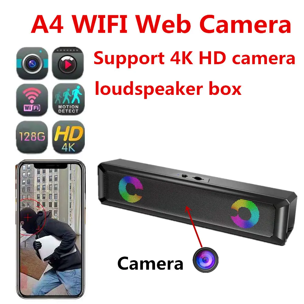

Беспроводная IP-камера с широкоугольным углом обзора, 4K, HD