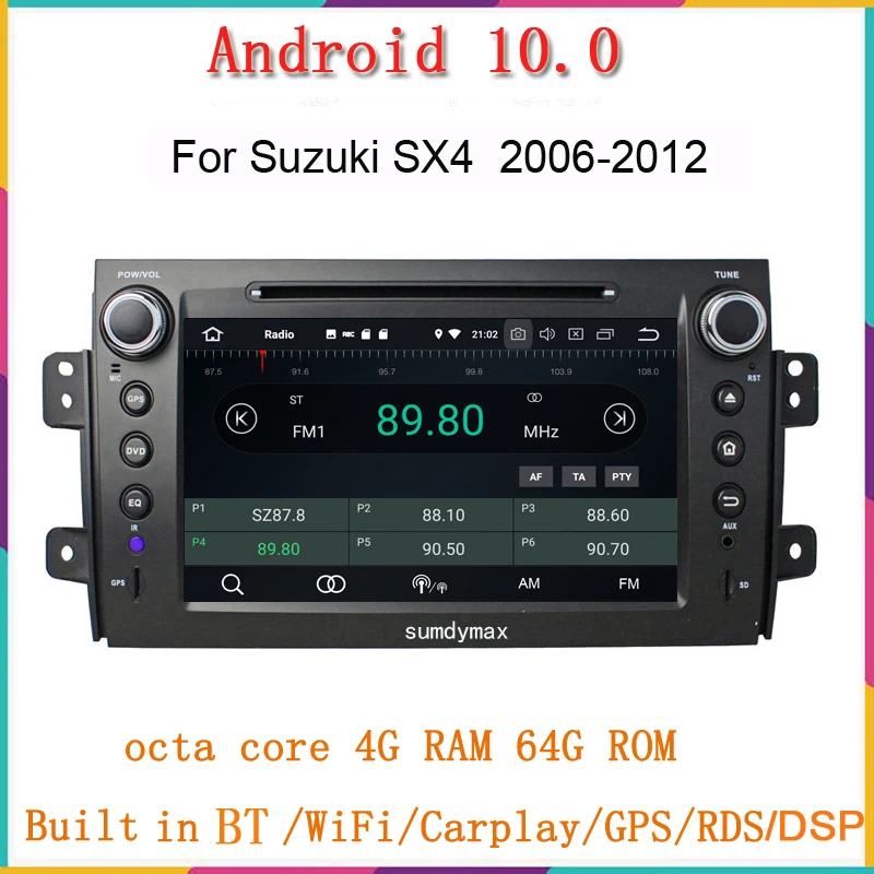 Автомобильный мультимедийный плеер проигрыватель на Android 10 0 с восьмиядерным