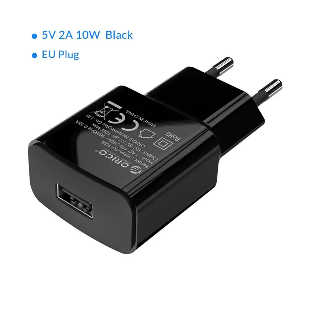 ORICO Mini USB зарядное устройство 5V2A 5V1A умный зарядный адаптер зарядка для мобильного телефона планшета ЕС вилка USB зарядное устройство - Тип штекера: 5V 2A 10W Black wha