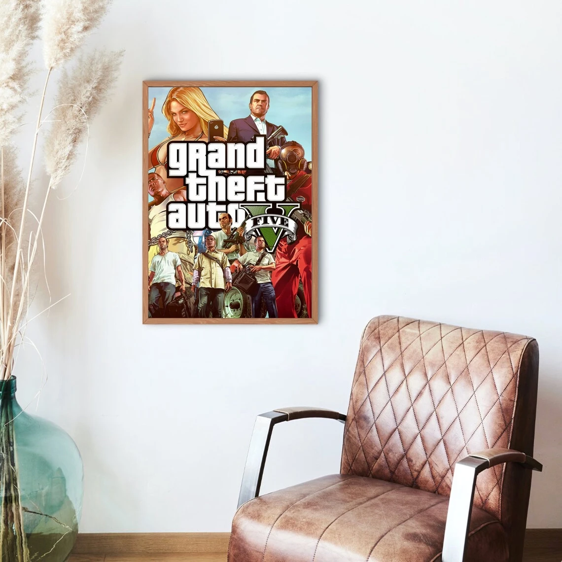 Постер Grand Theft Auto 5 для видеоигр ПК PS4 эксклюзивный холст ролевых игр