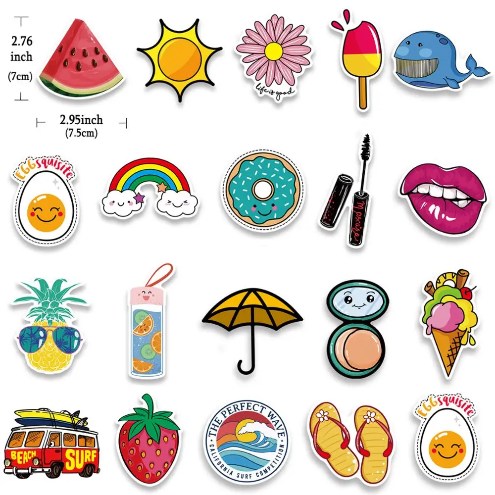 50 шт. Мультяшные наклейки VSCO для девочек милые аниме ноутбука чемодана