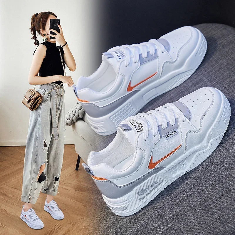 

Fashion white shoes 2022 autumn new style Korean board shoes new student flat sports casual shoes