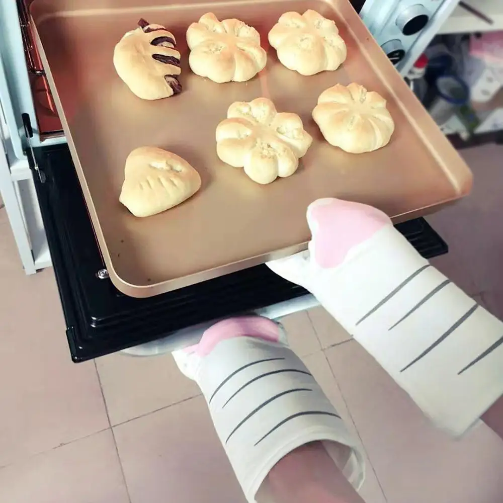 Митенки для духовки Нескользящие термостойкие кухонные перчатки микроволновой