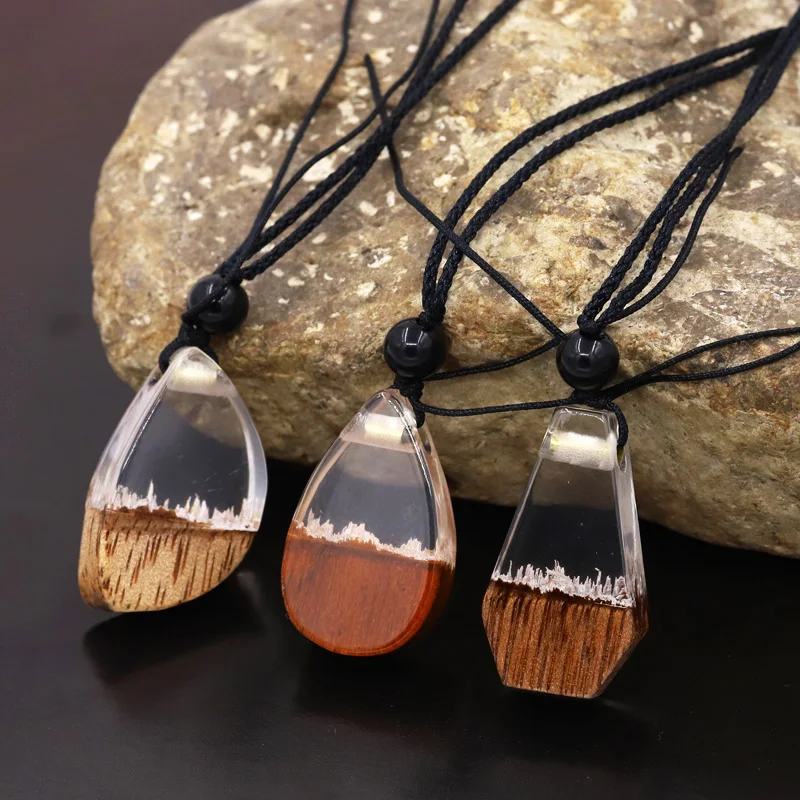 1 шт. модное мужское и женское ожерелье регулируемая цепочка из смолы дерева