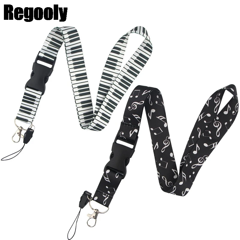 

10pcs Piano notes Chinese style Lanyard for Keys Phone Cool Neck Strap Lanyard for Camera Whistle ID Badge Cute webbings ribbons