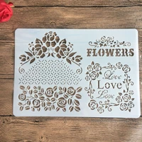 love flowers a4 2921cm diy stencils wall painting scrapbook coloring embossing album decorative paper card template
