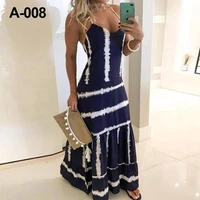 women dresses boho long dress flame series pale blue dress with spaghetti straps v neck summer clothes for women 2020 plus size