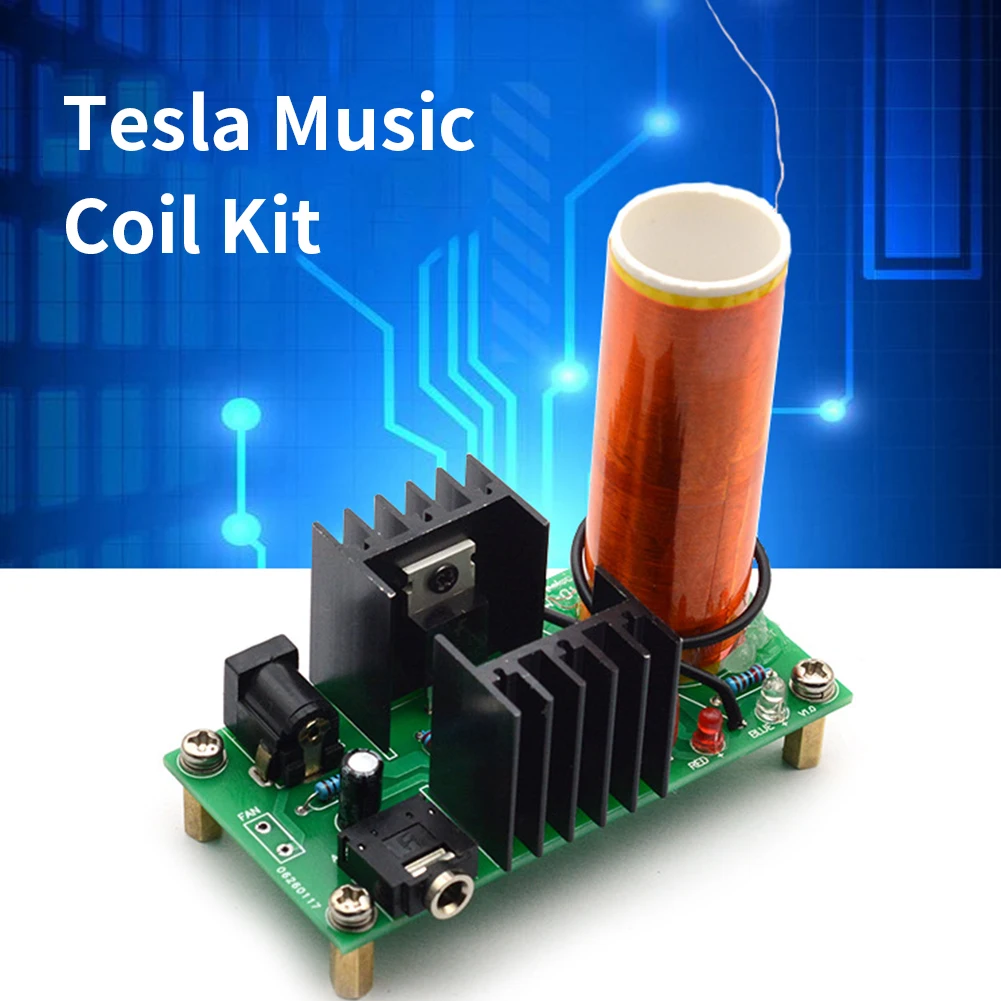 

Science Finished Plasma Wireless Transmission DIY Educational Assembled Toy Model Electronic Play Music Coil Set Speaker Mini