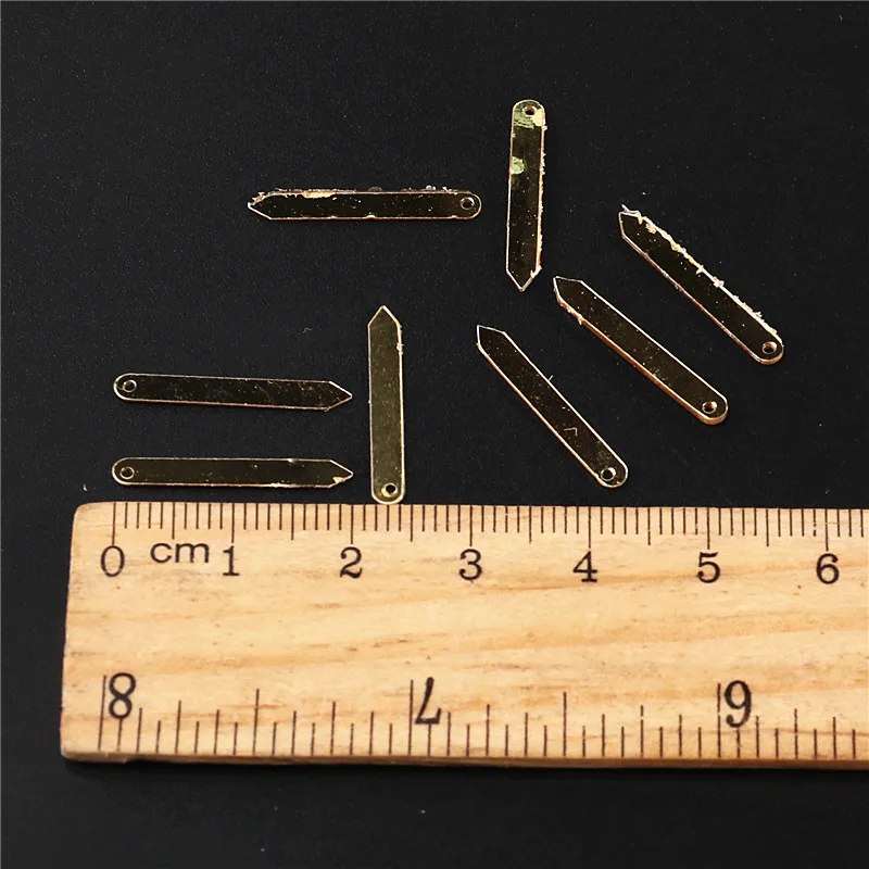 1200 шт./лот 2*19 мм Золотой прямоугольный галстук со стрелками из ПВХ свободные