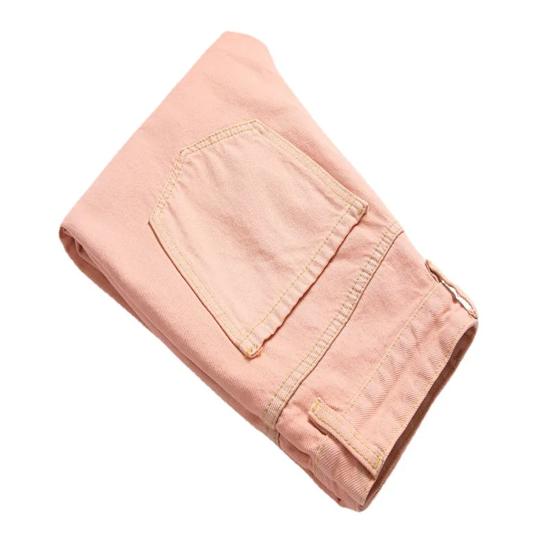 

Fashion Men's Jeans New Loose Large Size Pink Straight Jeans Holes Casual Denim Pants Men Clothing 90s Trend Jeans for Men