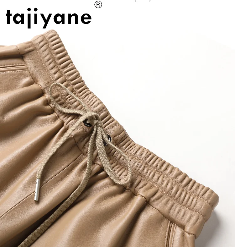 Брюки женские из натуральной овечьей кожи уличная одежда с широкими штанинами