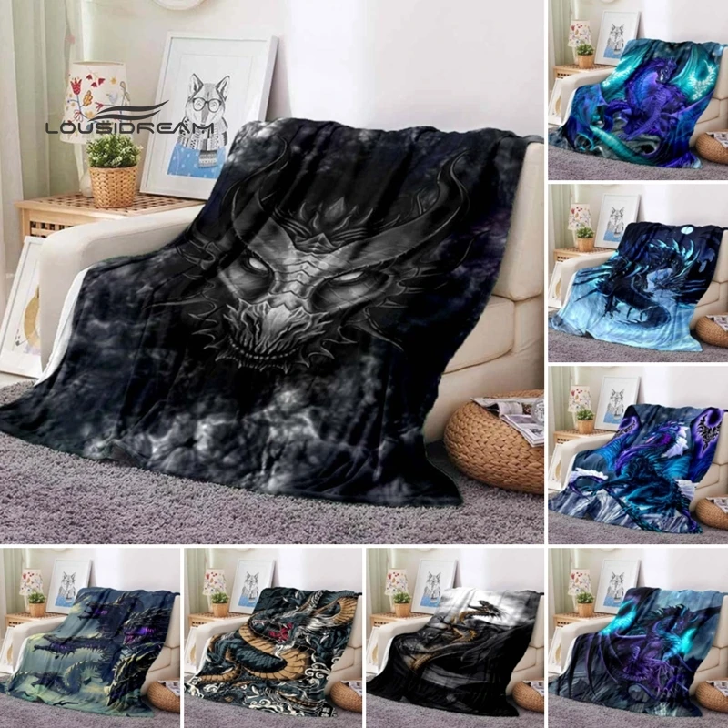 Dragon Blanket 3D printing Flannel Children and adults Throw blanket Fashion Fluffy blankets for beds Sofa Air Conditioner Sheet | Дом и сад