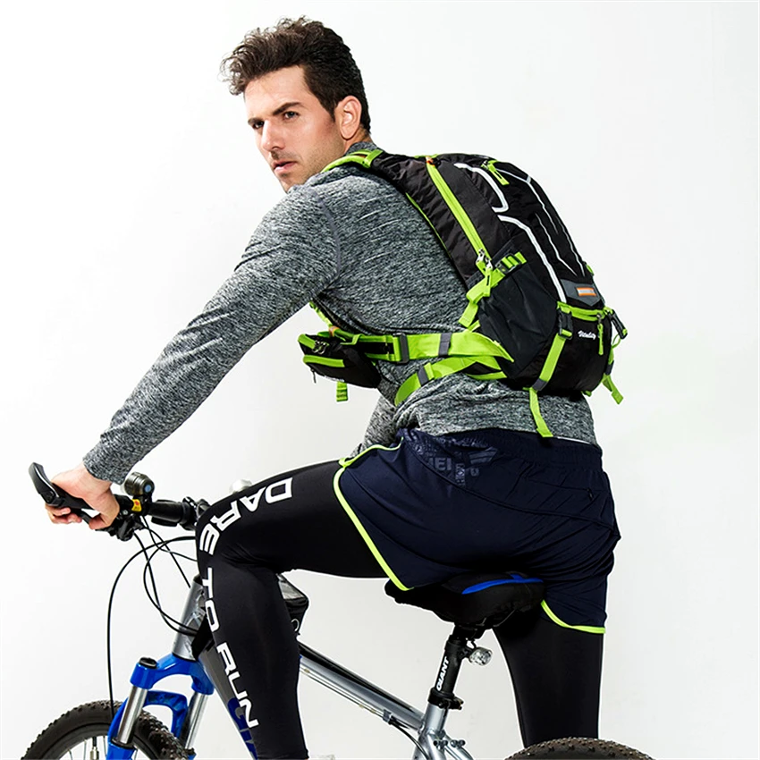 18L Cycling Backpack Rucksack Bicycle Bag with Rain Cover Breathable Riding Camping Hydration Bike Backpack Hiking Cross Bag