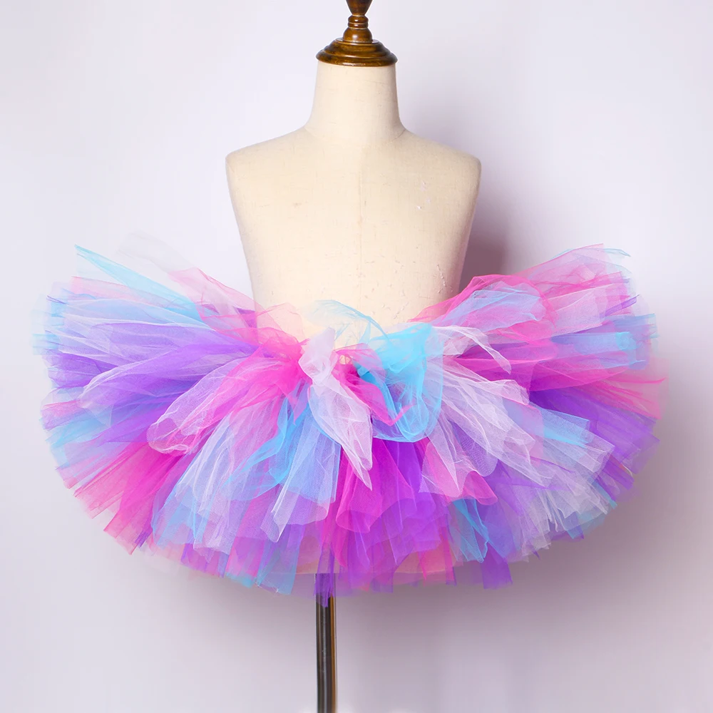 Пушистые платья-пачки для маленьких девочек юбка с радугой детская одежда пачка