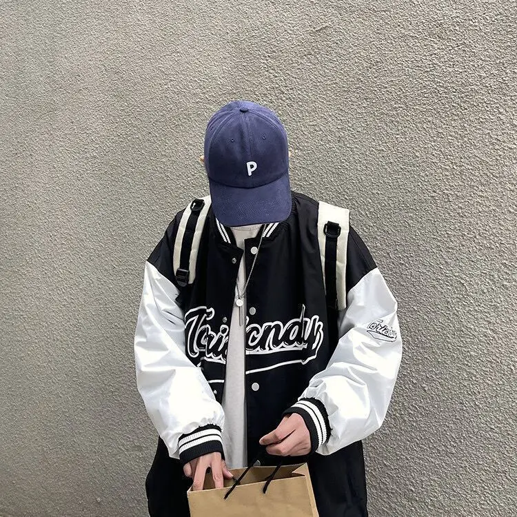 Женская бейсбольная куртка-бомбер однобортная Повседневная в полоску осень 2021 |