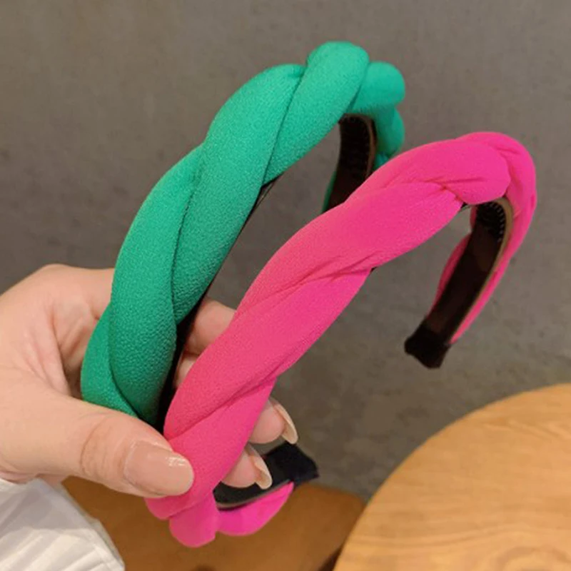 

Fashion headband twisted twist solid color folding pattern headband headband designer high-end fashion