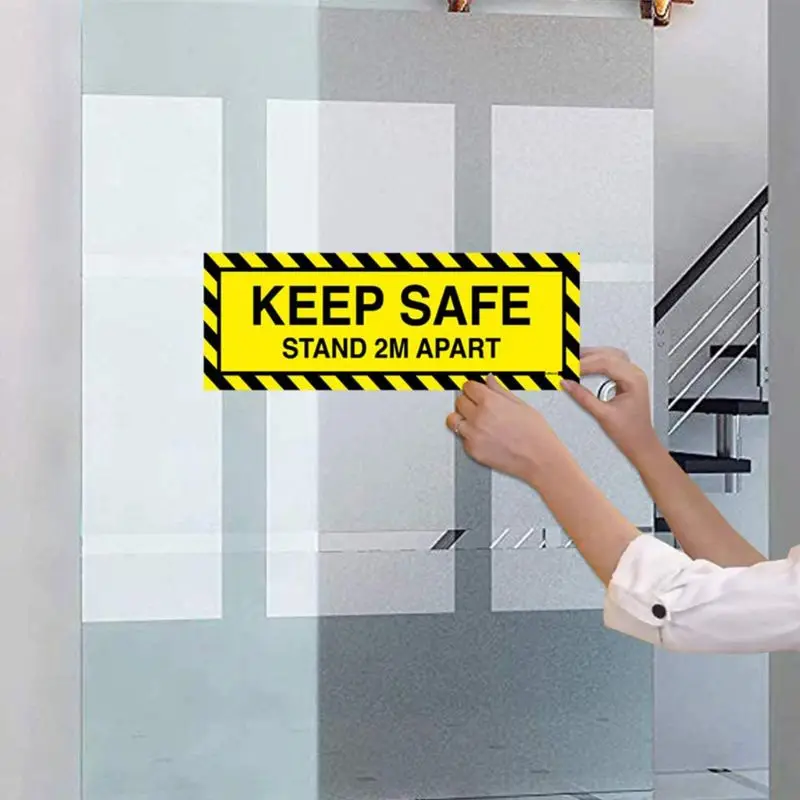 

5PCS Keep Safe Stand 2M Apart Stickers for bus Station Social Distance Marker H9EB
