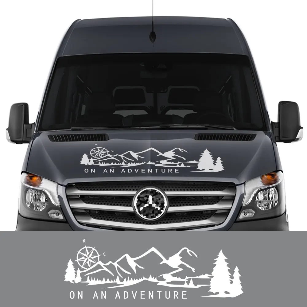 1pc Car Hood Stickers Bonnet Stripes Camper Van Graphics Vinyl Decals For Mercedes Benz Sprinter Auto Exterior Decor Accessories |