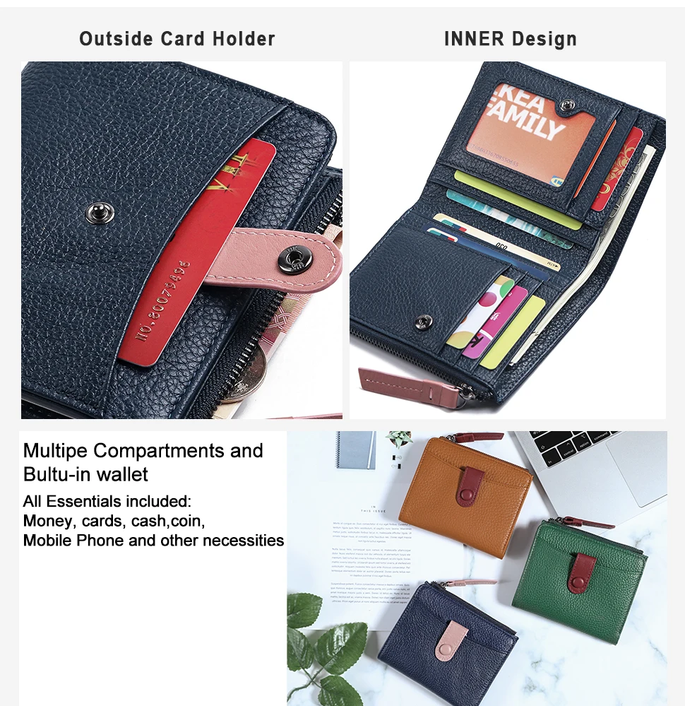 

Short Women's Wallet for Woman Small Wallets Leather Coin Purse Ladies Fashion Hasp Wallet Female Mini for Girls Card Holders