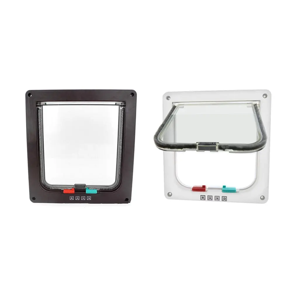 

Cat Flap Door with 4 Way Lock Security Flap Door for Dog Cat Kitten Small Pet Gate Door Kit Cat Door