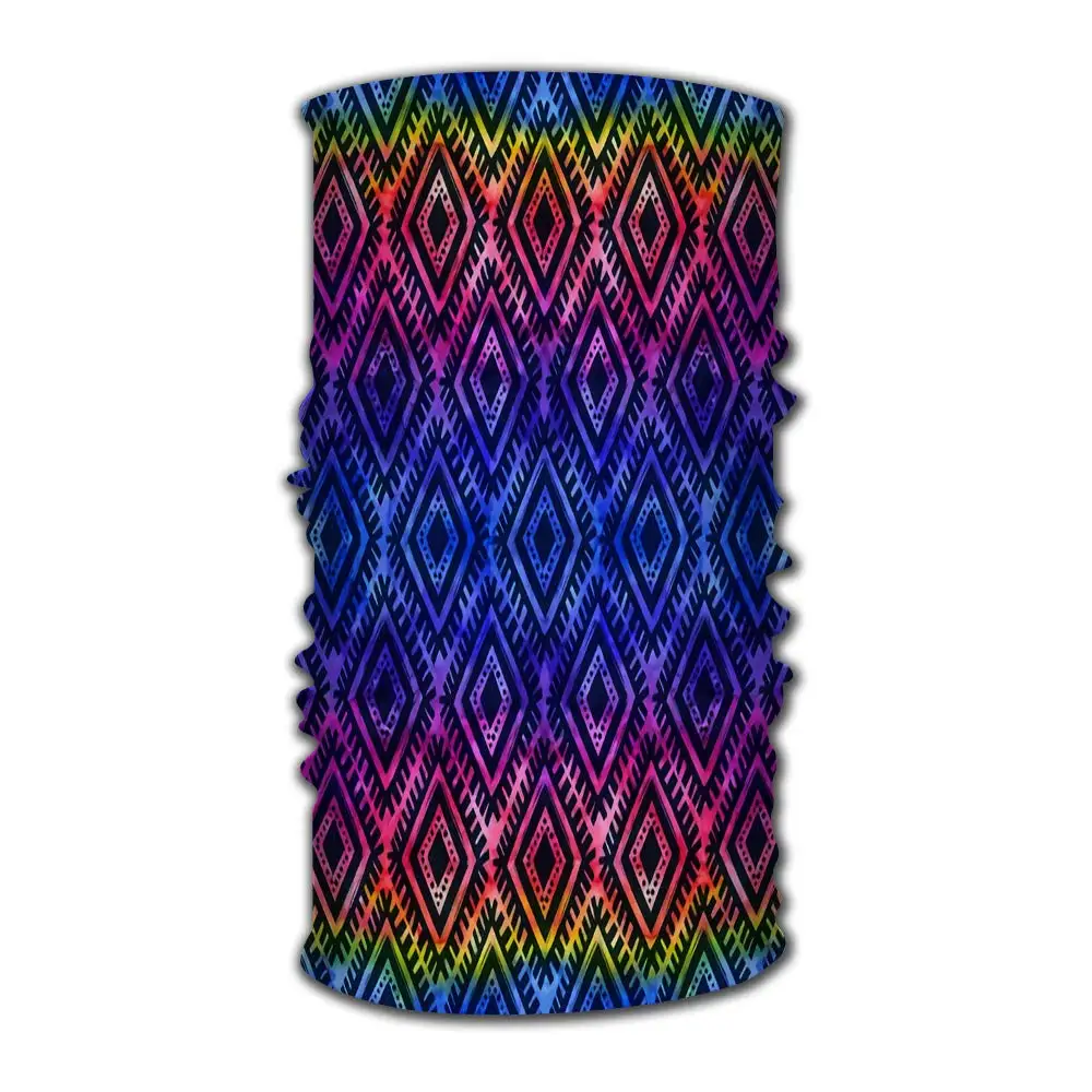 Головная повязка темно синяя Этническая Радужная быстросохнущая головная из