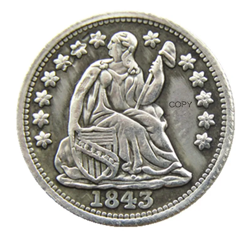 

USA 1843 Liberty Seated Half Dime No Stars (Regular Strike) Copy Coins