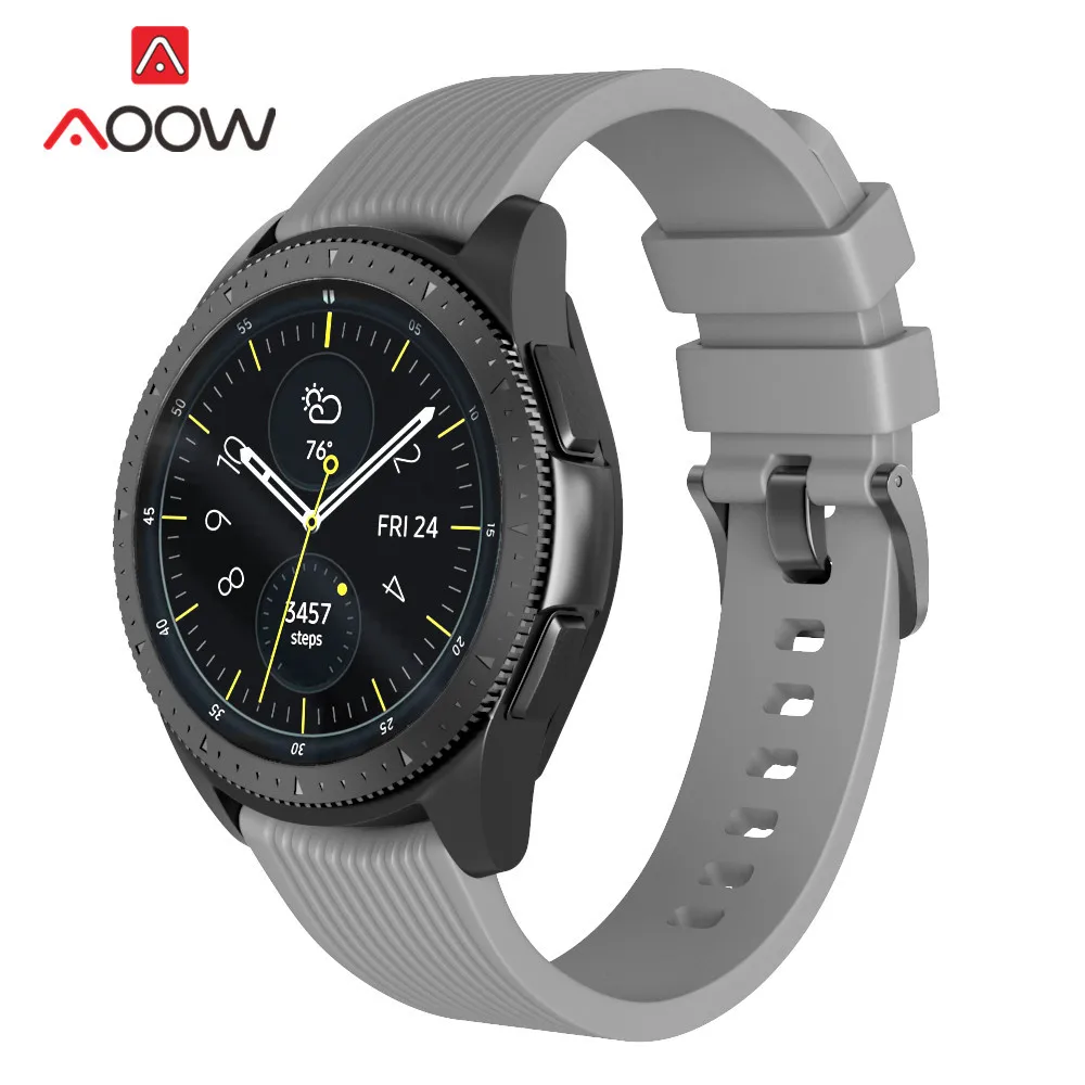 20 мм/22 мм силиконовый ремешок для наручных часов samsung Galaxy Watch 42 мм 46 мм полосатый сменный Браслет ремешок для SM-R800 SM-R180