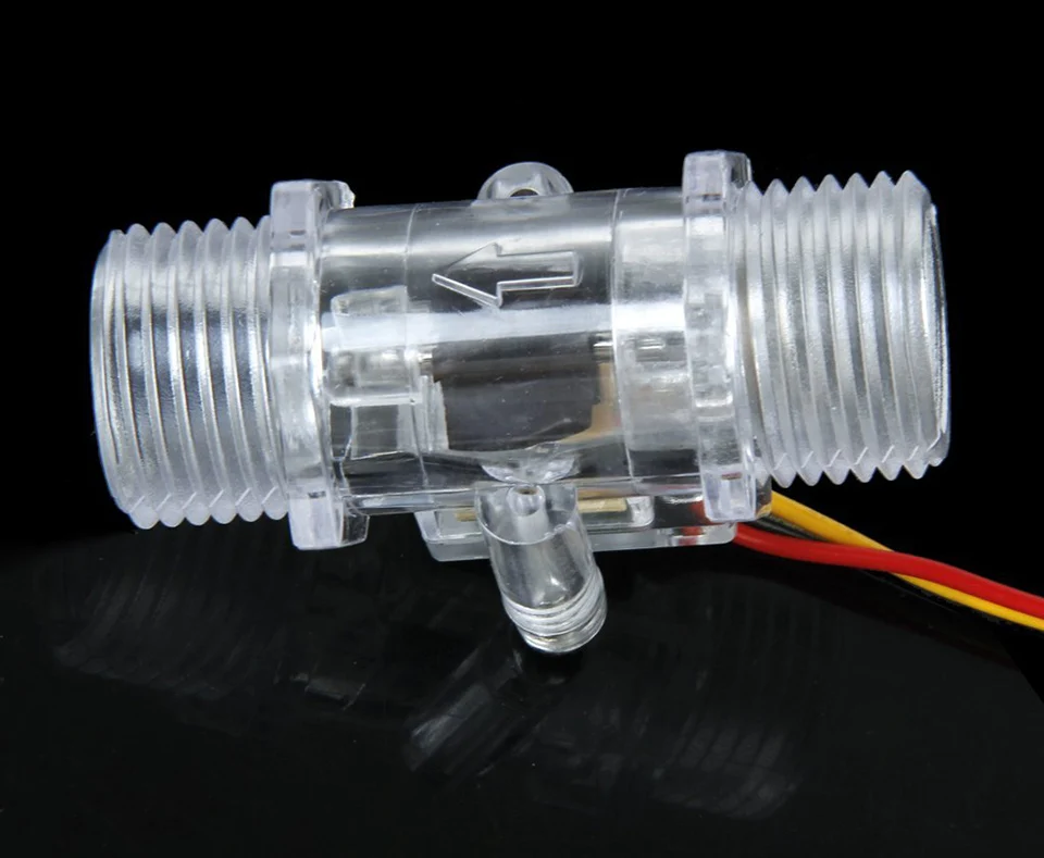 YIMAKER G1/2 дюйма DC3.5V-12V датчик расхода воды контроль воды прозрачное измерение зал датчик потока индикатор