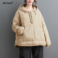 plus size oversized cotton hooded casual loose autumn winter woman jacket 2021 coat clothes women outerwear