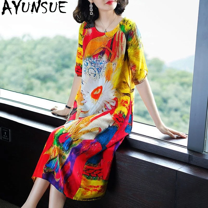 AYUNSUE 2020 Женская летняя обувь на пояске шелковое детское платье пляжные платья в