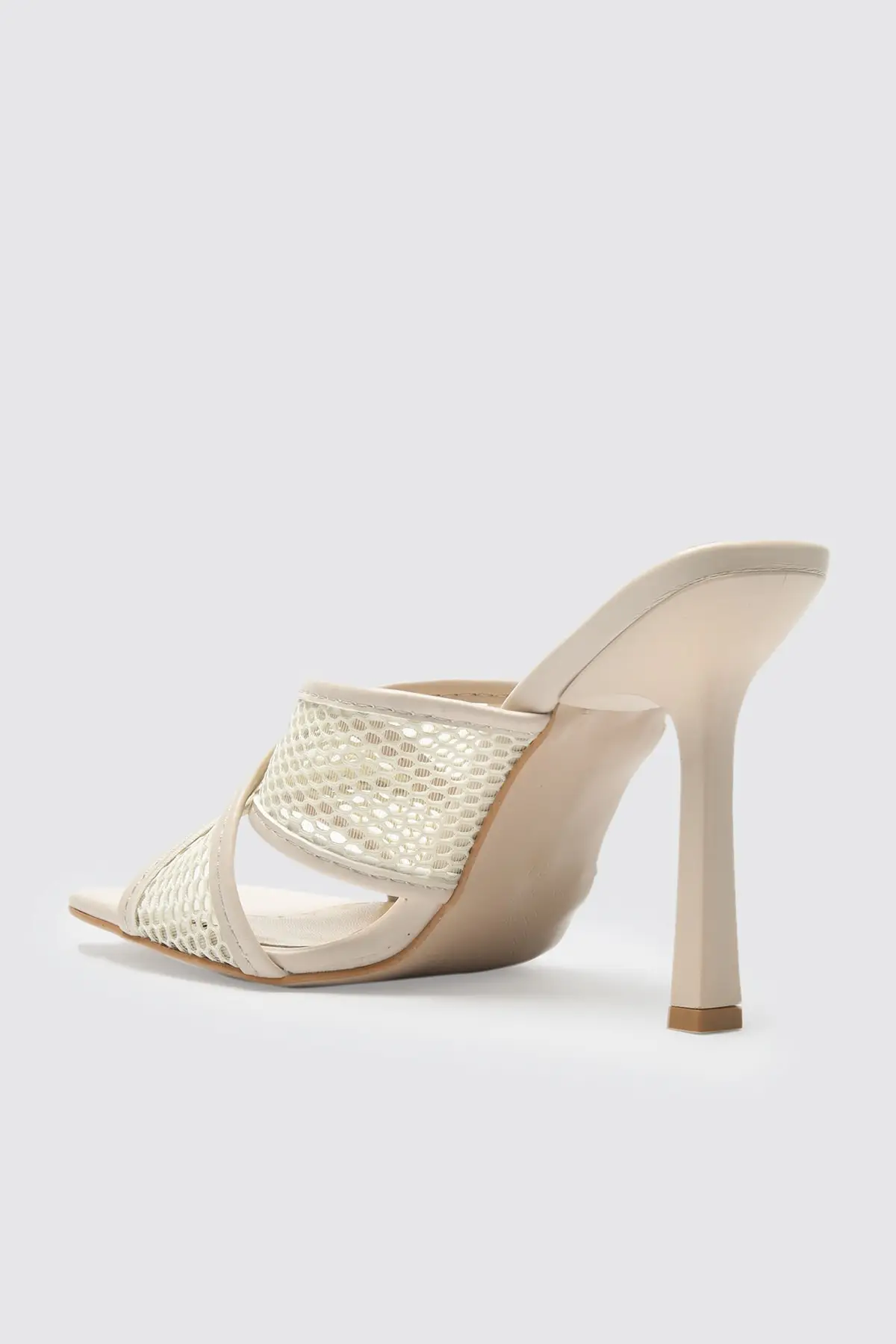 

Beige Women's Slippers blunt-nosed Fishnet Women's Slippers 2021 Fashion
