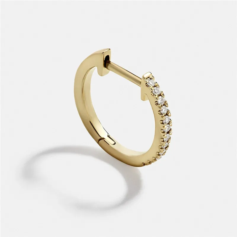 Женские серьги кольца с цепочкой маленькие круглые в минималистичном стиле