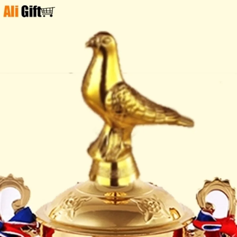 Hot Sale Sports Athletic Prize Award Trophy Cups Golden Plated Metal Cup Pigeon Trophies Medals 28cm Height | Дом и сад