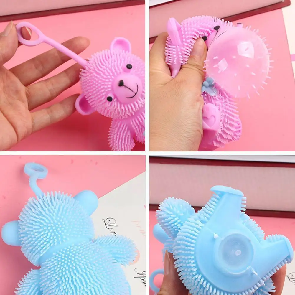 

Sensory Toy Funny Magic Rubber Novelty Led Flashing Ball Light Outdoor Bear Play Children Toys Children Gift Cute P6D8