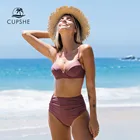 CUPSHE бикини на косточках пуш-ап с высокой талией, комплекты купальников для женщин, сексуальный купальник на шнуровке из двух частей, 2022, пляжные купальные костюмы